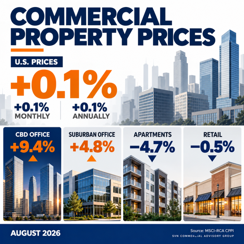 August commercial property price trends